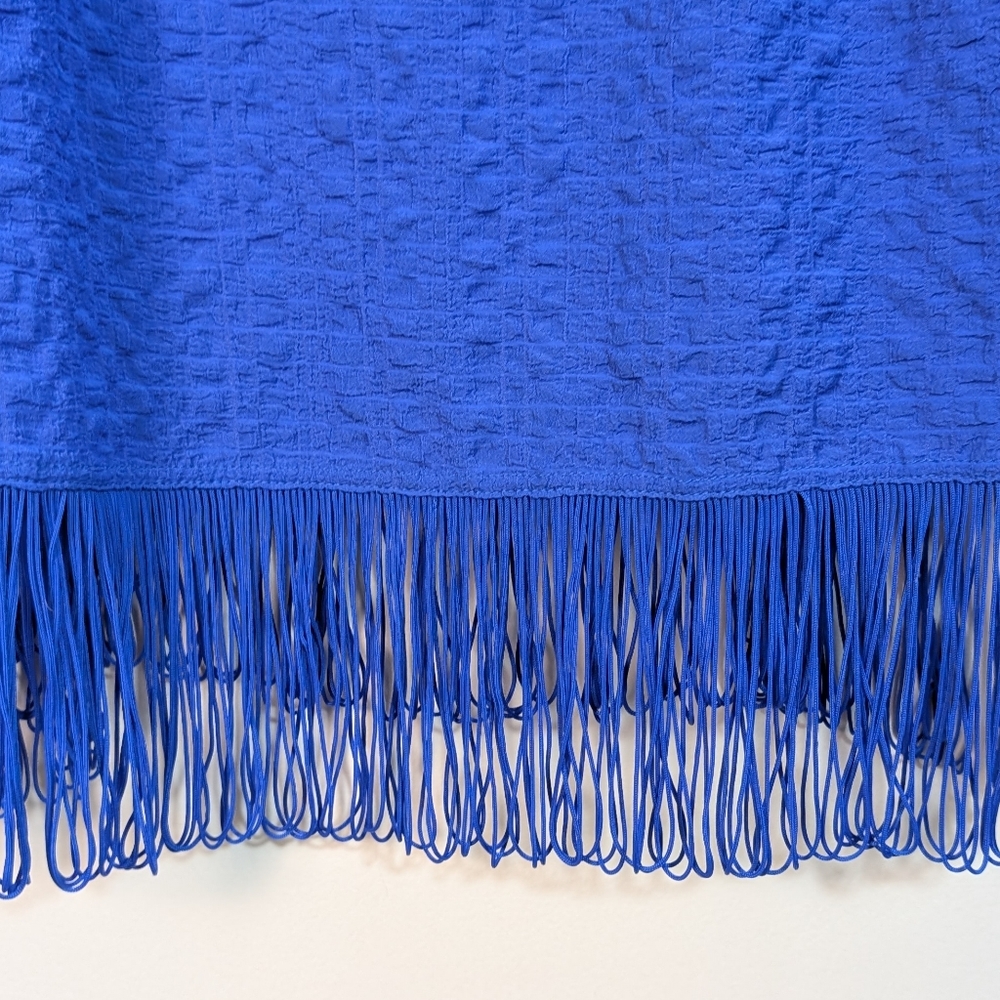 Lilly Pulitzer Colbat Royal Blue Naeem Strappy Fringe Hem Tank Top - Picture 2 of 7